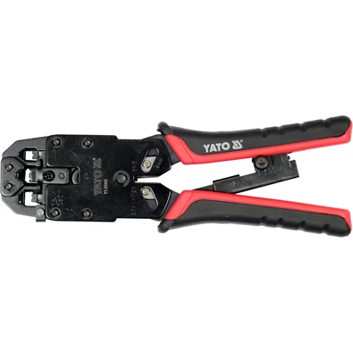 YATO UTP hálózati/RJ45 és telefon/RJ10, RJ11, RJ12 205mm krimpelő fogó