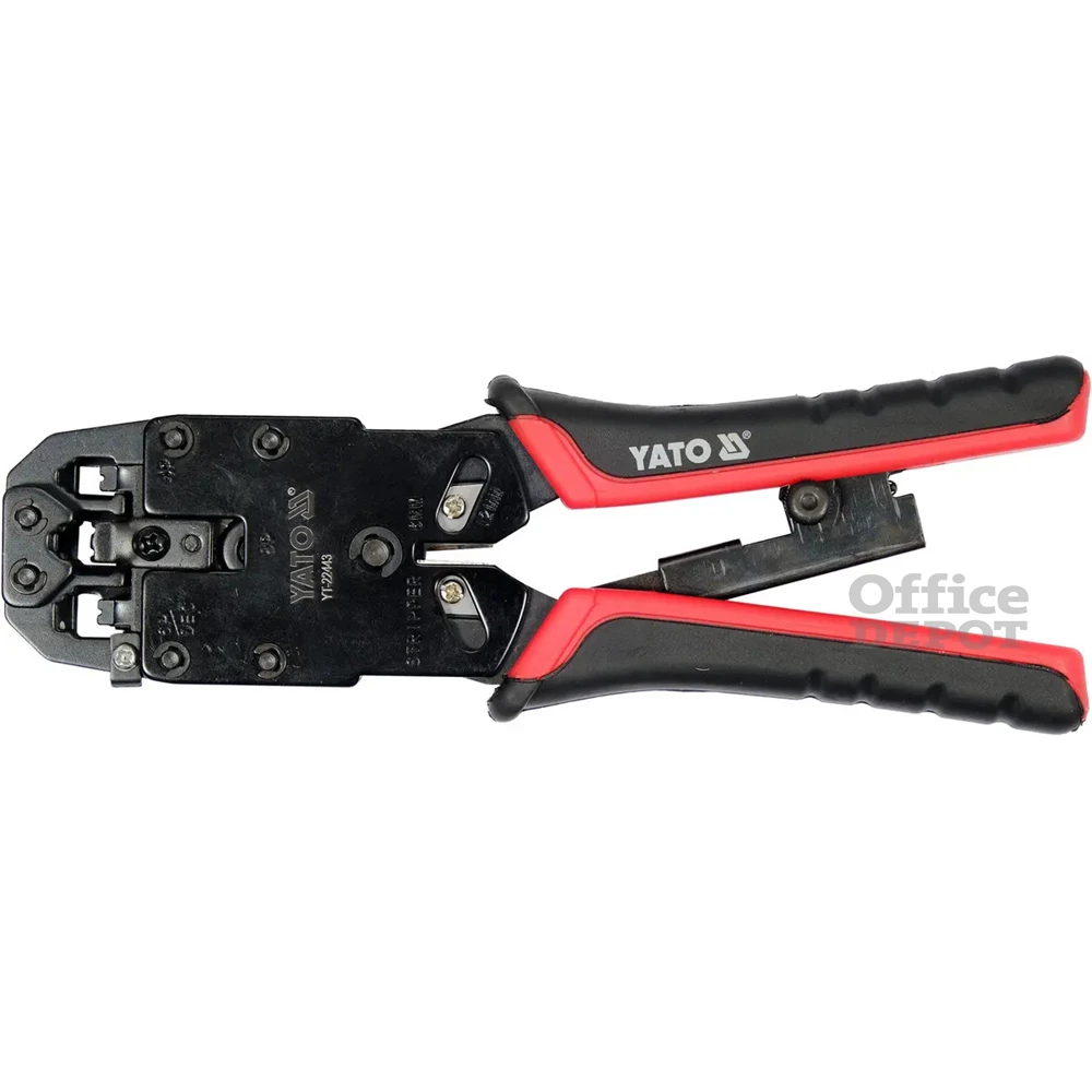 YATO UTP hálózati/RJ45 és telefon/RJ10, RJ11, RJ12 205mm krimpelő fogó