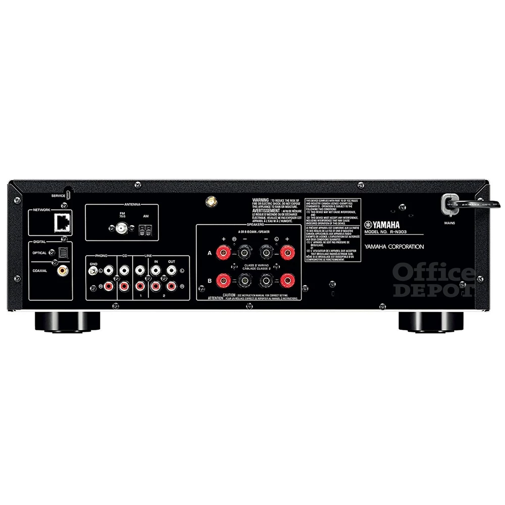Yamaha R-N303 DBL fekete Bluetooth-os sztereó hálózati rádió erősítő