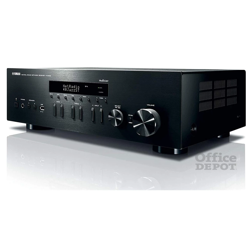Yamaha R-N402 DBL fekete Bluetooth-os sztereó hálózati rádió erősítő