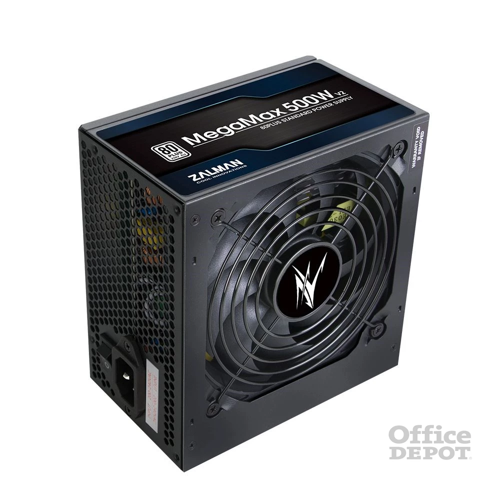 Zalman MegaMax ZM500-TXII(V2) 500W 80+ ventillátorral dobozos tápegység