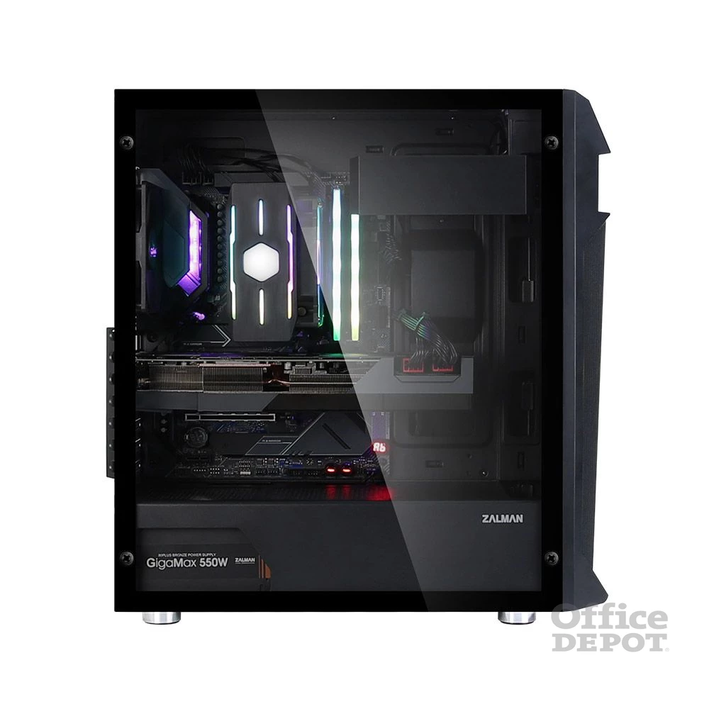 Zalman Z1 PLUS fekete (táp nélküli) ablakos ATX ház