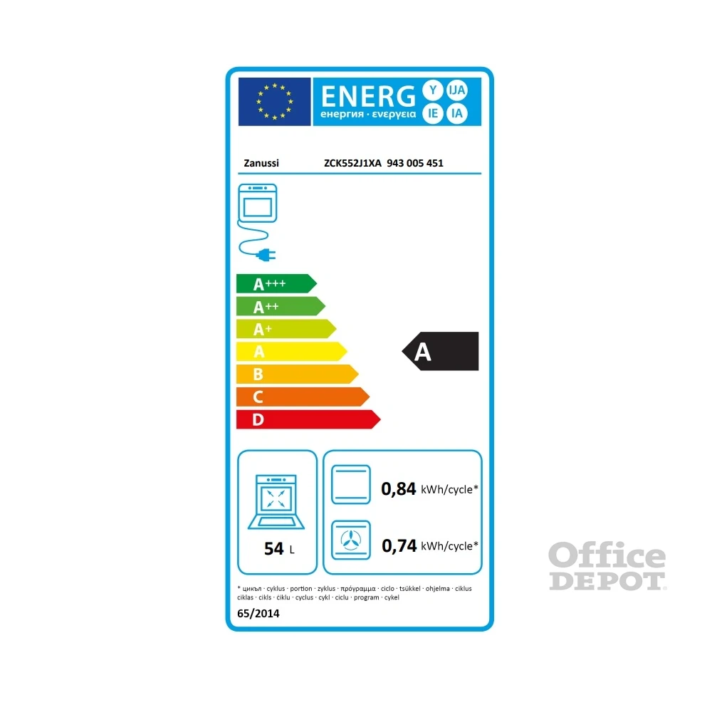 Zanussi ZCK552J1XA inox, szabadonálló, gáz, kombinált, főzőzóna: 4, sütő:54L, grill, tűzhely