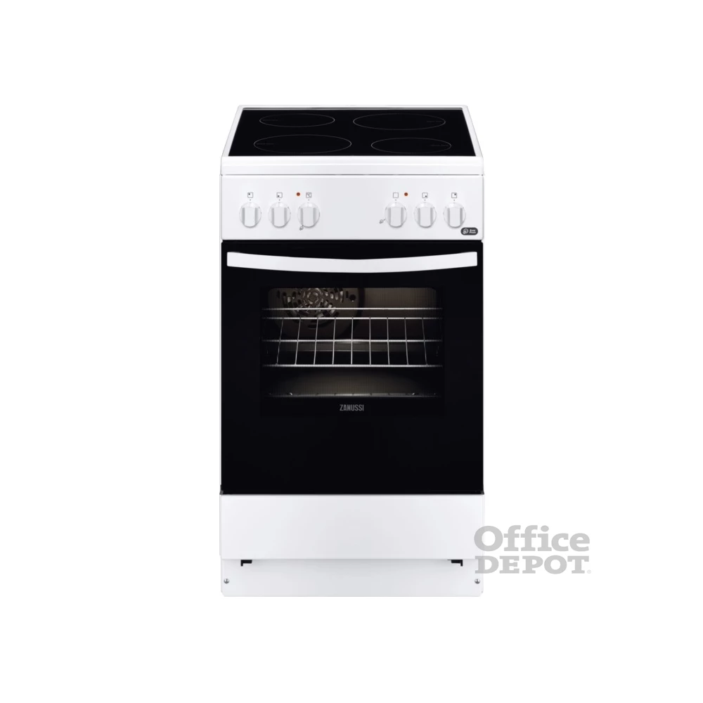 Zanussi ZCV 550G1WA fehér, szabadonálló, kerámialapos, elektromos, főzőzóna: 4, sütő:54L, grill, tűzhely