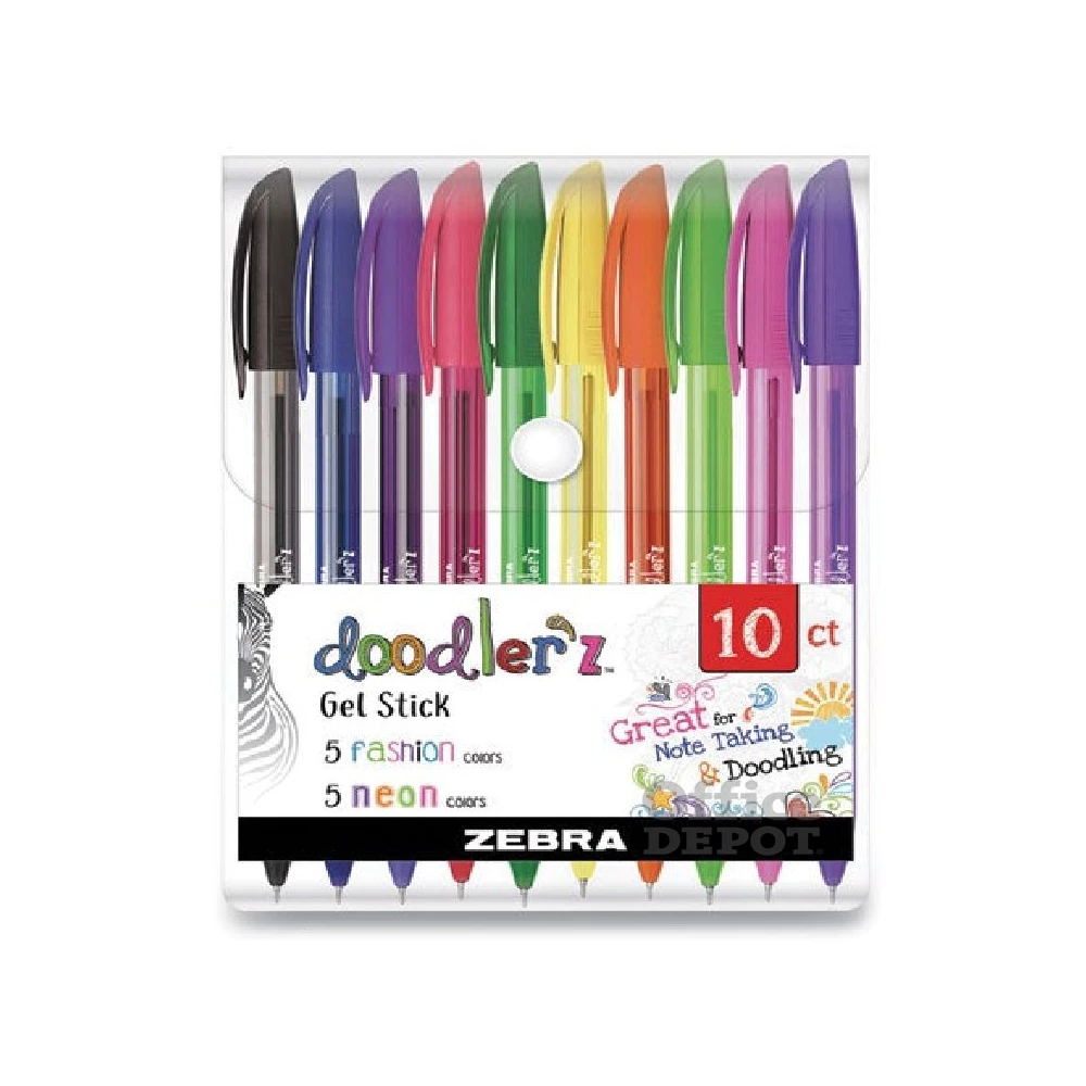 Zebra Doodlerz Fashion&Neon 10db-os zseléstoll készlet