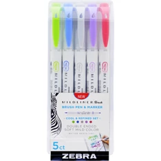 Zebra Mildliner Brush Cool&Refined  5db-os kettős végű ecset marker Zebra Mildliner Brush Cool&Refined  5db-os kettős végű ecset marker