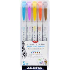 Zebra Mildliner Brush Warm 5db-os kettős végű ecset marker