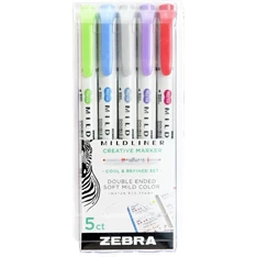 ZEBRA Mildliner Cool&Refined 5db-os kettős végű szövegkiemelő készlet ZEBRA Mildliner Cool&Refined 5db-os kettős végű szövegkiemelő készlet