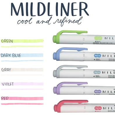 ZEBRA Mildliner Cool&Refined 5db-os kettős végű szövegkiemelő készlet ZEBRA Mildliner Cool&Refined 5db-os kettős végű szövegkiemelő készlet