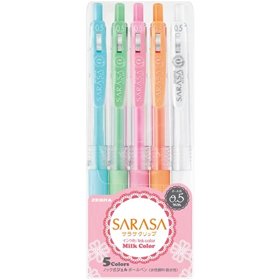 ZEBRA Sarasa Clip Milk 5db-os zseléstoll készlet ZEBRA Sarasa Clip Milk 5db-os zseléstoll készlet