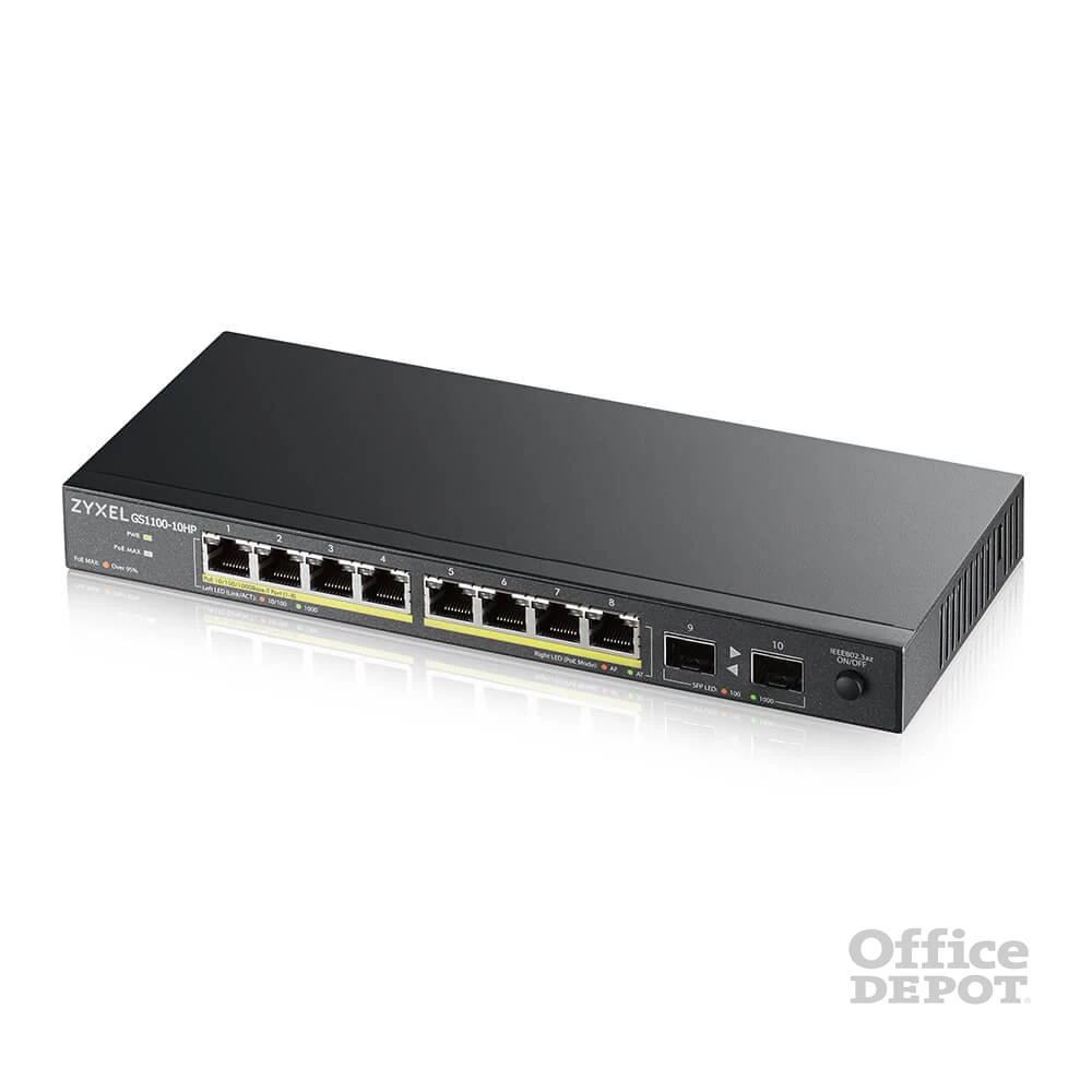 ZyXEL GS1100-10HP 8x GbE LAN PoE (120W) 2x GbE SFP port PoE switch