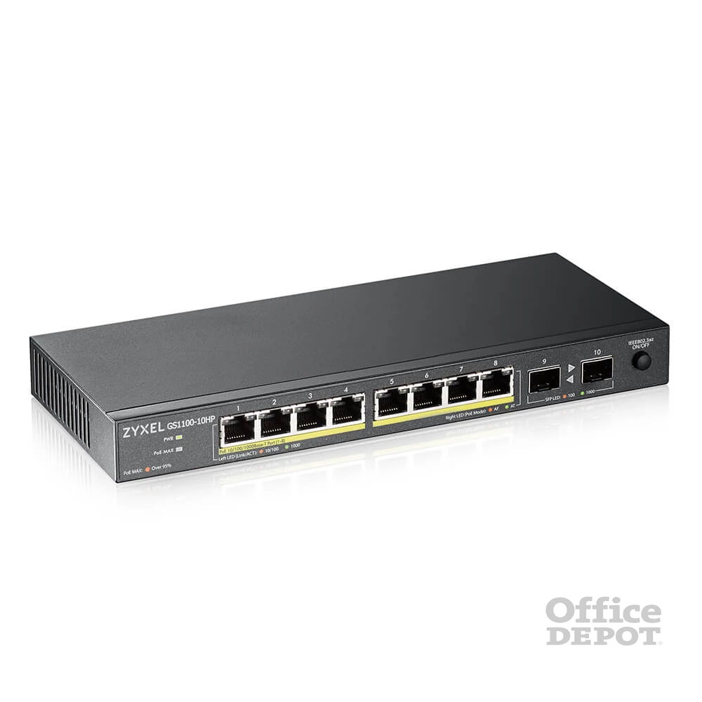ZyXEL GS1100-10HP 8x GbE LAN PoE (120W) 2x GbE SFP port PoE switch