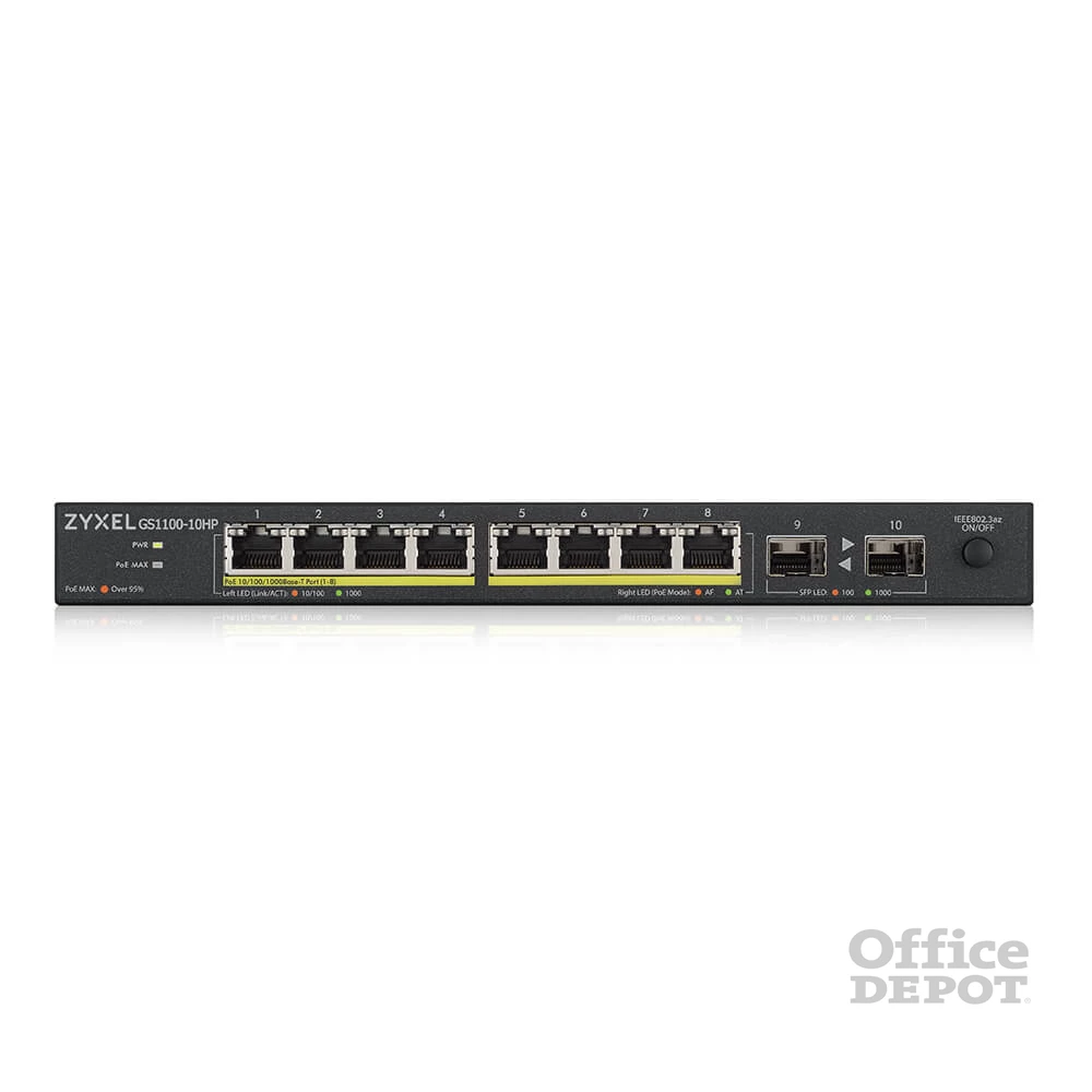 ZyXEL GS1100-10HP 8x GbE LAN PoE (120W) 2x GbE SFP port PoE switch