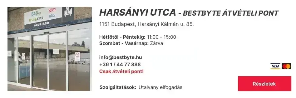 Átvételi pont - Hársanyi